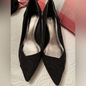 Adrianna Papell Black and Plum  Textured Shoes